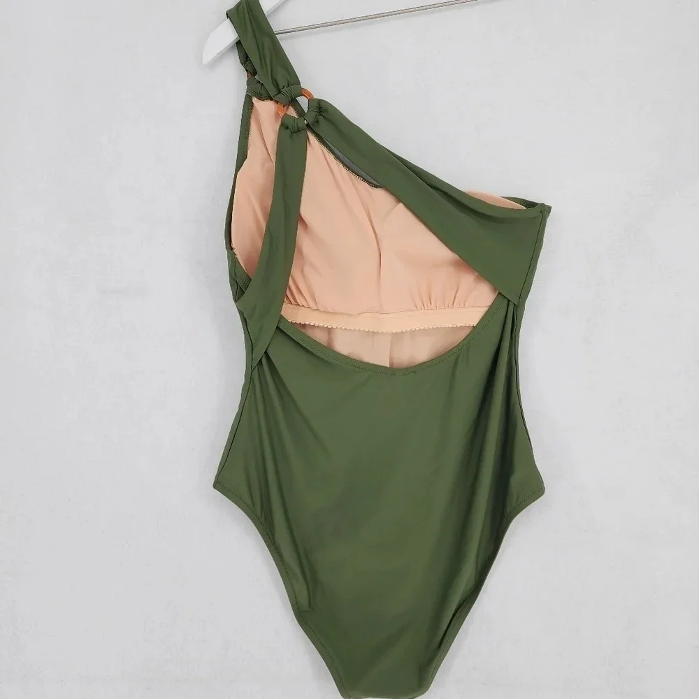J. Crew One-shoulder Swimsuit with Tortoise Ring - Picture 5 of 12